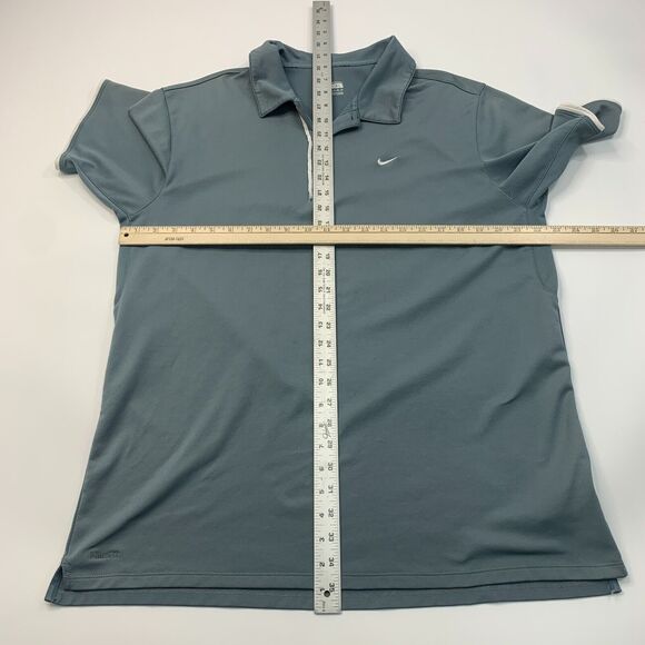 Nike Fitdry Polo Shirt Mens XL Extra Large Slate Short Sleeve High Low Hem Golf - Picture 4 of 11